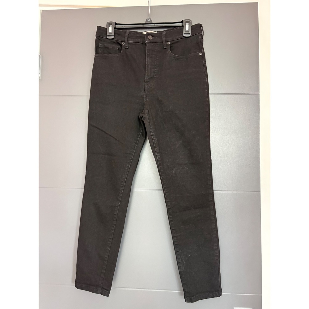Everlane Womens High Rise Skinny Jeans Black Denim Size 31 ankle